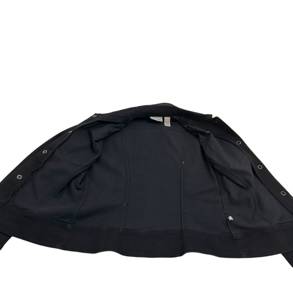 Chico’s Platinum Black Denim Embroidered Sequined Jacket Size 0 XS - Picture 7 of 14